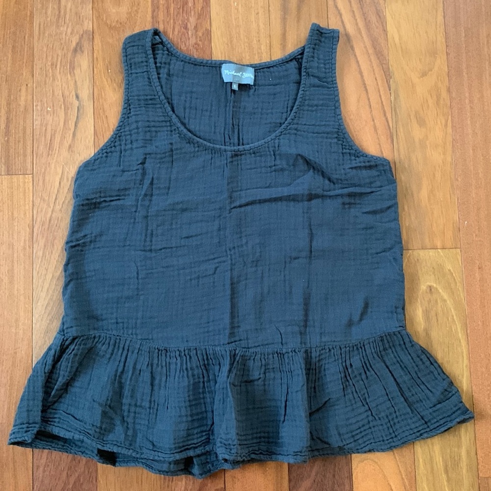 Dark Grey Flowy see thru gauze top
